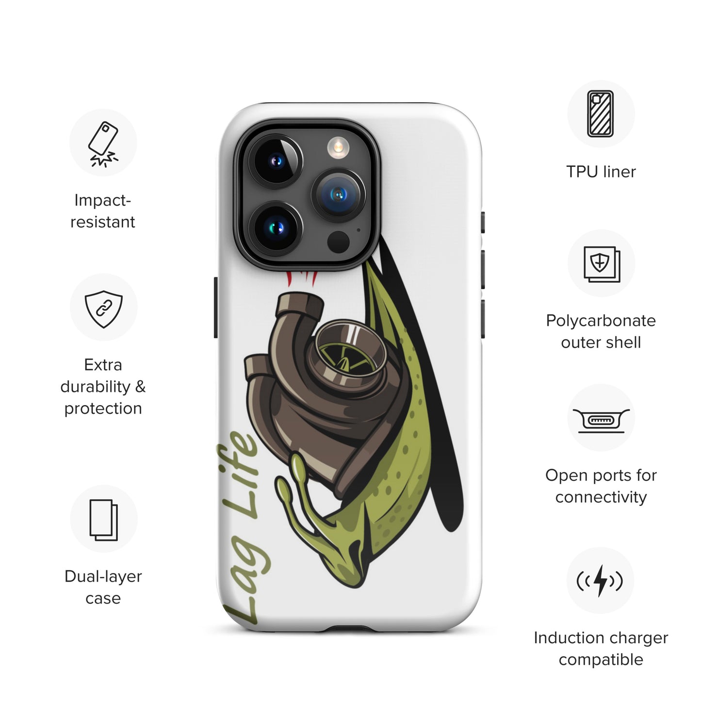 Lag Life Turbo Snail Tough Case for iPhone®