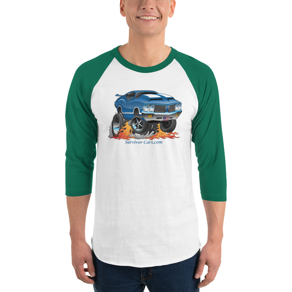 Olds Cutlass 442 Muscle Car 3/4 sleeve raglan shirt