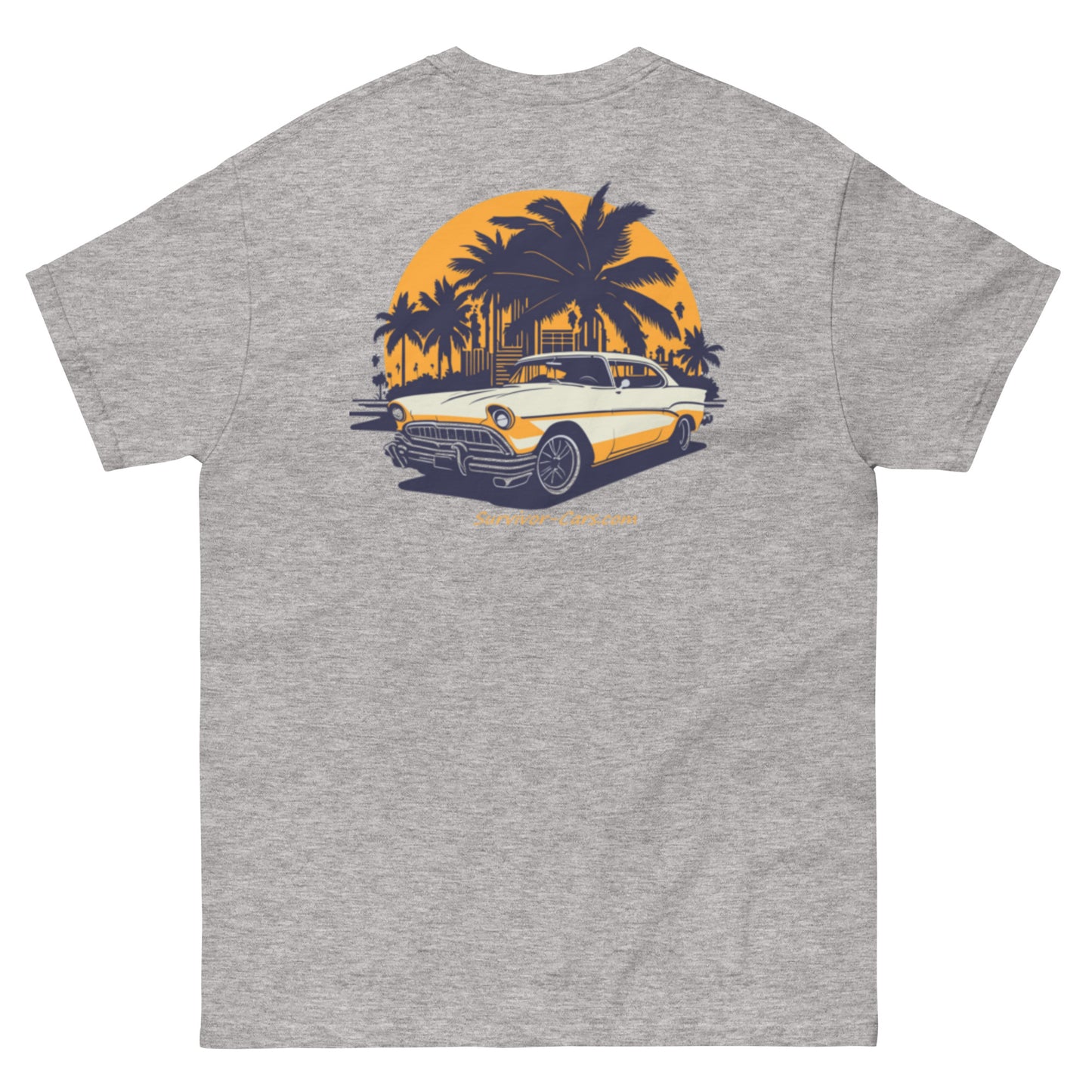 Classic Car Palm Trees Skyline Men's classic tee