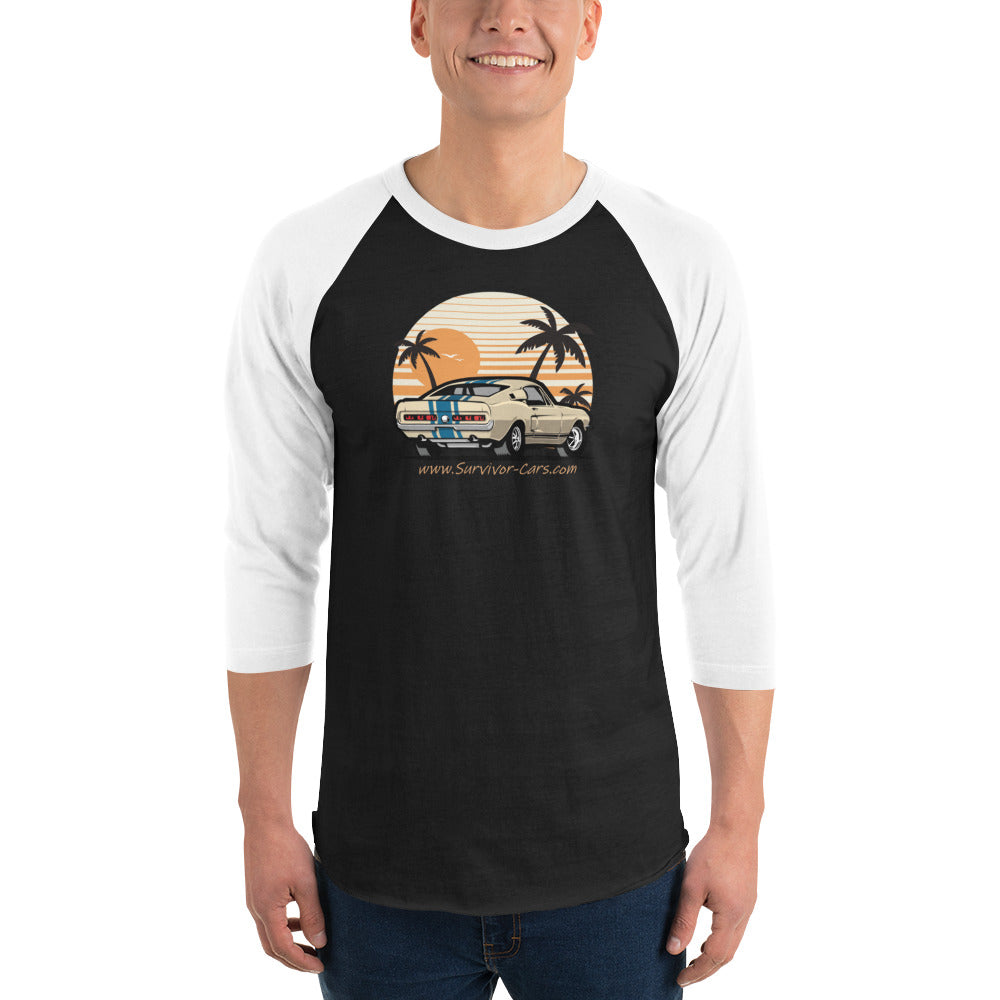 Shelby Mustang GT500 3/4 sleeve raglan shirt