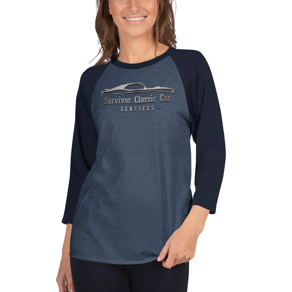 Survivor Classic Cars logo 3/4 sleeve raglan shirt