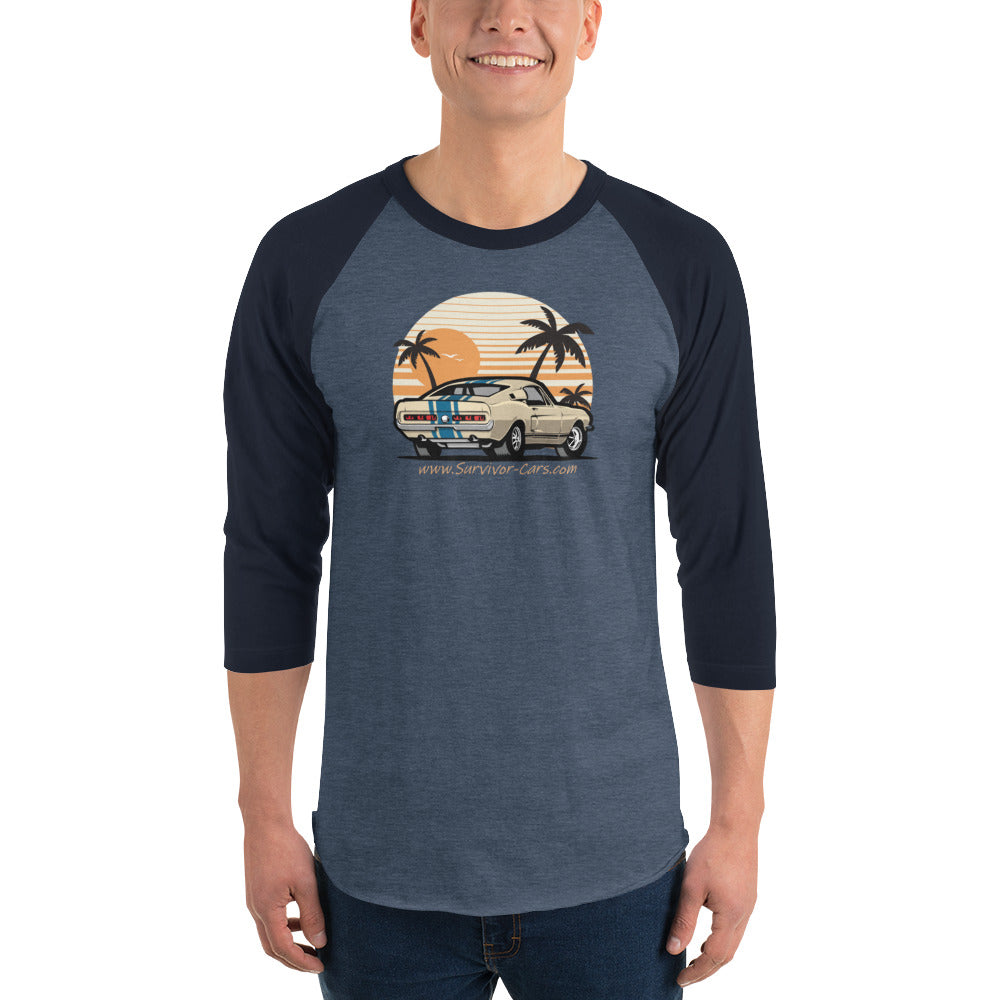 Shelby Mustang GT500 3/4 sleeve raglan shirt