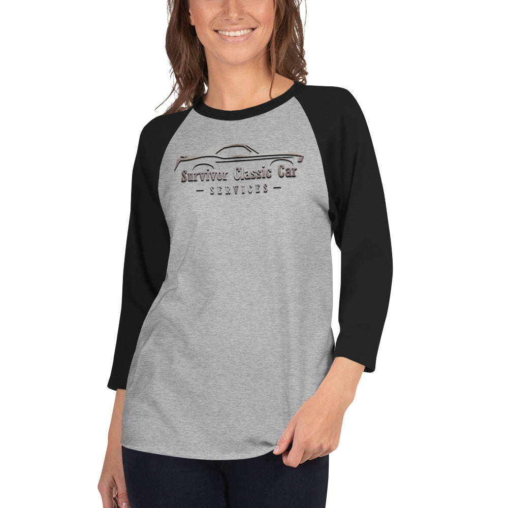 Survivor Classic Cars logo 3/4 sleeve raglan shirt