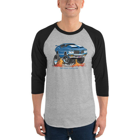 Olds Cutlass 442 Muscle Car 3/4 sleeve raglan shirt