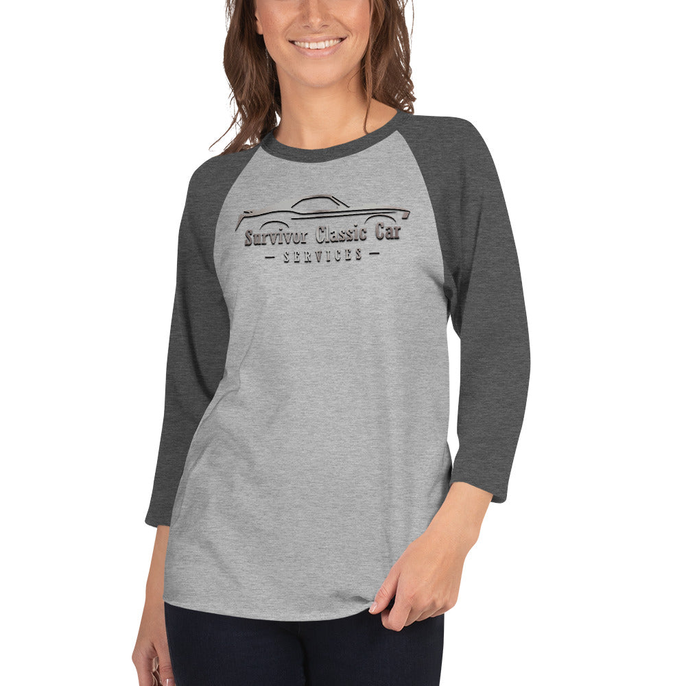 Survivor Classic Cars logo 3/4 sleeve raglan shirt