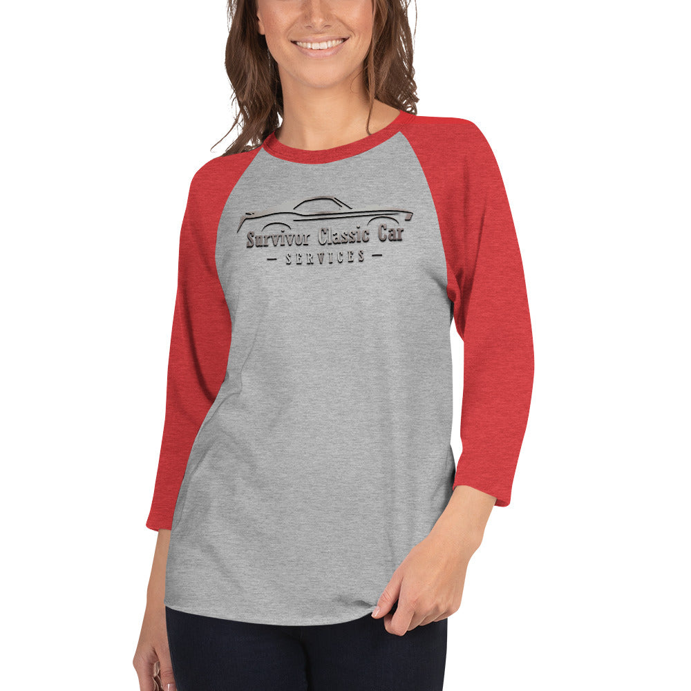 Survivor Classic Cars logo 3/4 sleeve raglan shirt