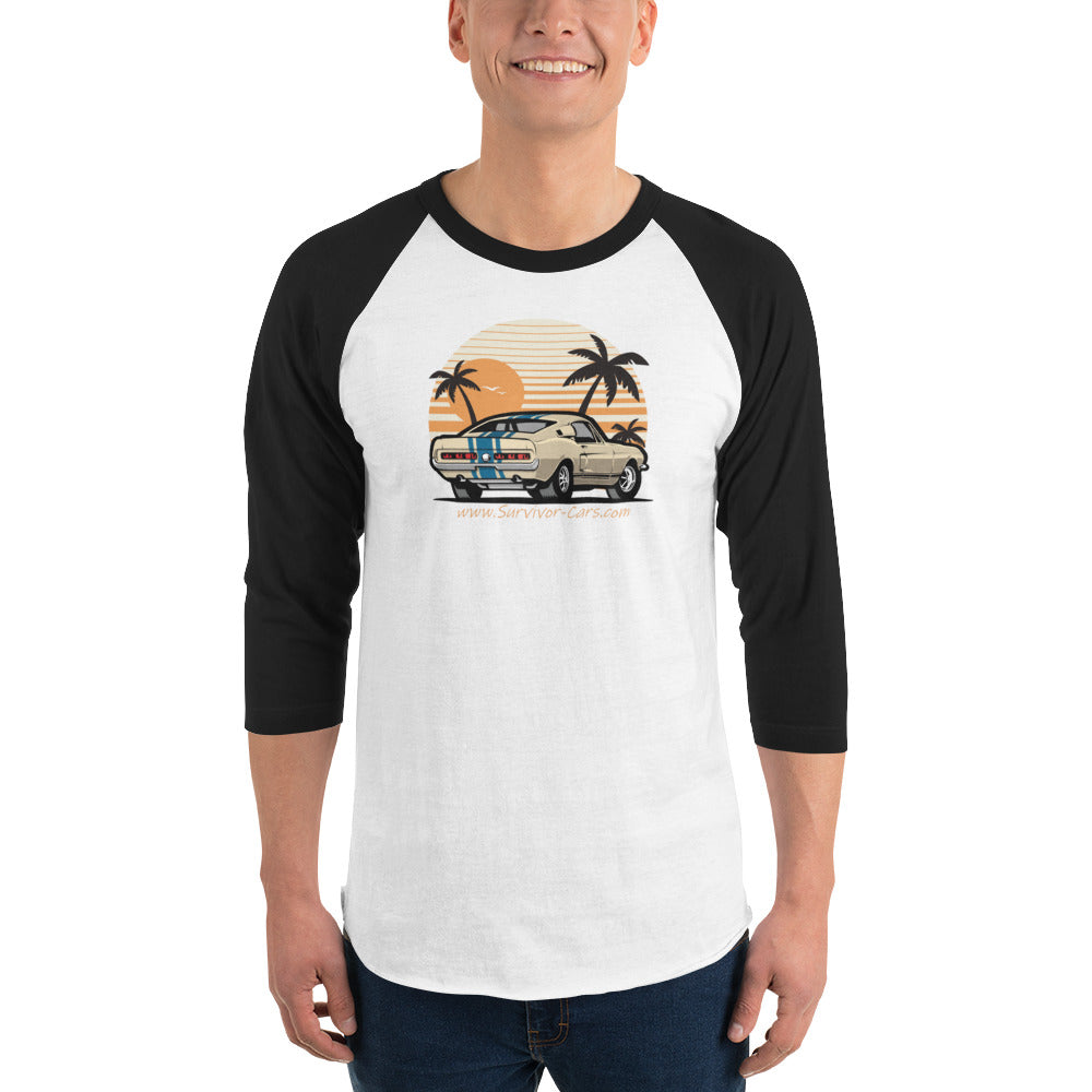 Shelby Mustang GT500 3/4 sleeve raglan shirt