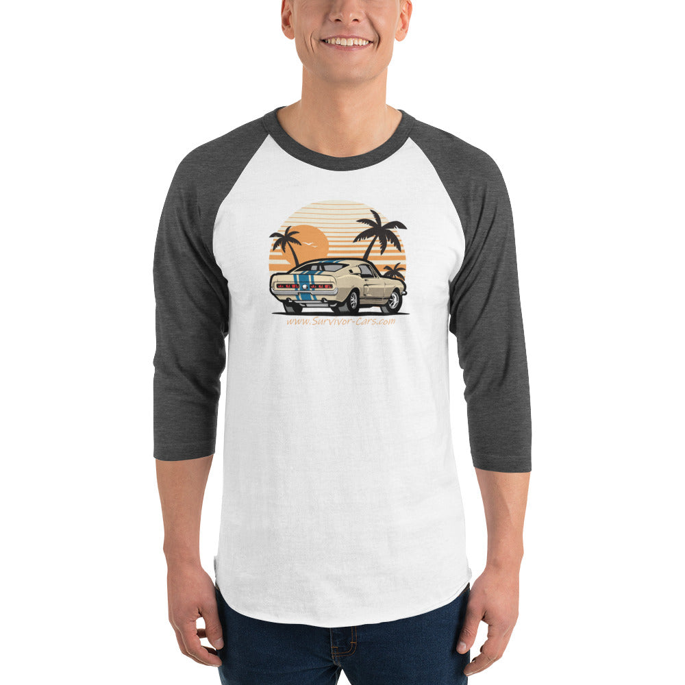 Shelby Mustang GT500 3/4 sleeve raglan shirt