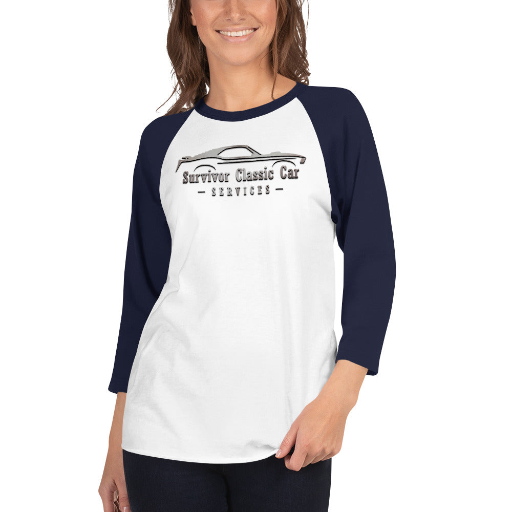 Survivor Classic Cars logo 3/4 sleeve raglan shirt