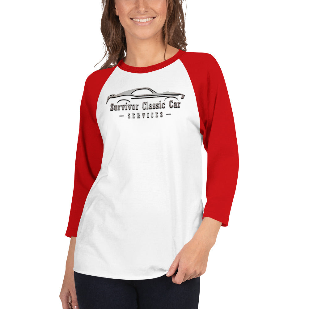 Survivor Classic Cars logo 3/4 sleeve raglan shirt