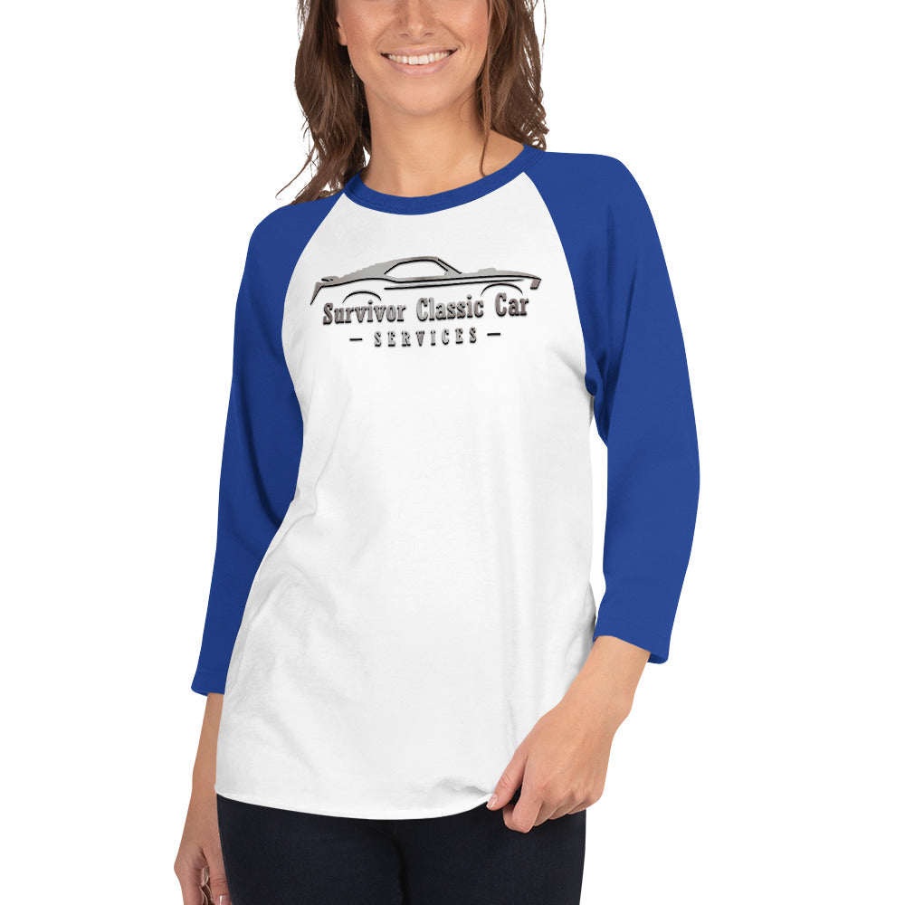 Survivor Classic Cars logo 3/4 sleeve raglan shirt