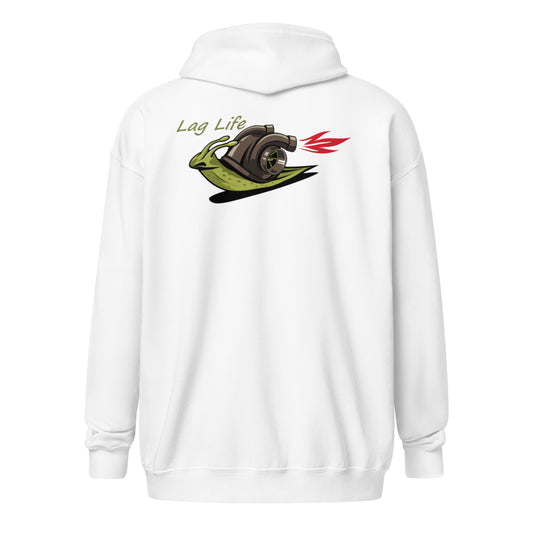 Turbo Snail Lag Life Unisex heavy blend zip hoodie