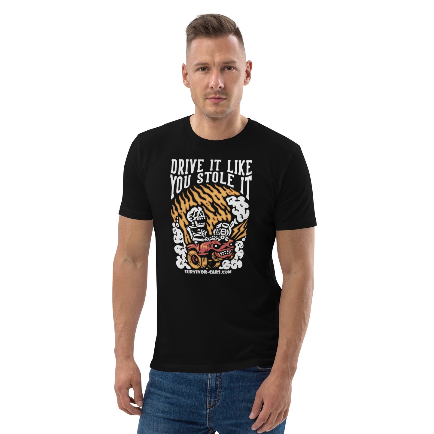 Drive it like you stole it - Hot RodUnisex organic cotton t-shirt