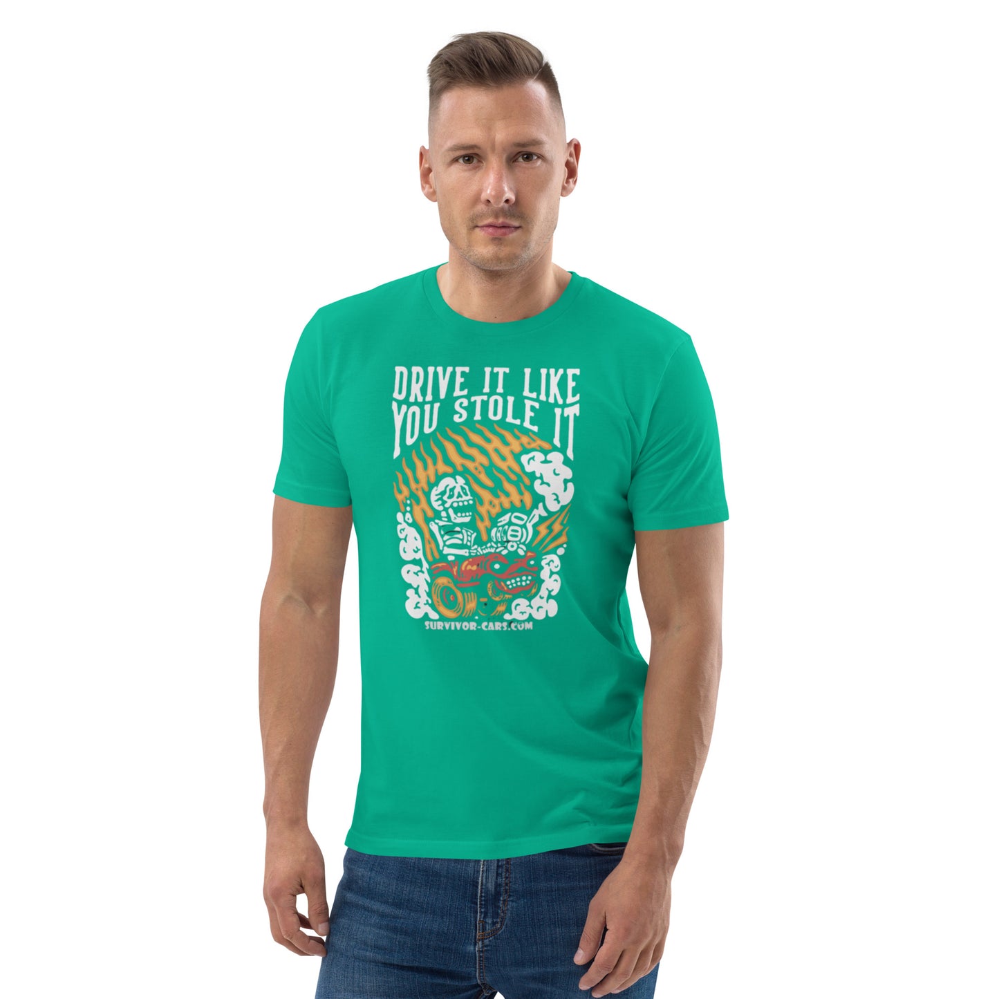 Drive it like you stole it - Hot RodUnisex organic cotton t-shirt