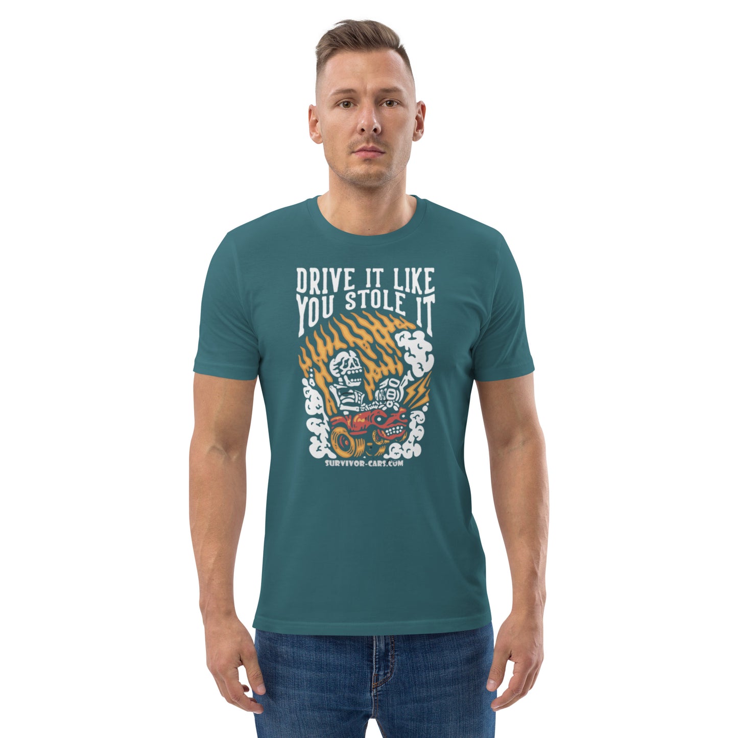 Drive it like you stole it - Hot RodUnisex organic cotton t-shirt